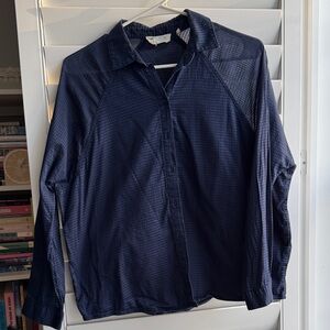 Parisian brand Marie Sixtine Navy Checkered Blouse